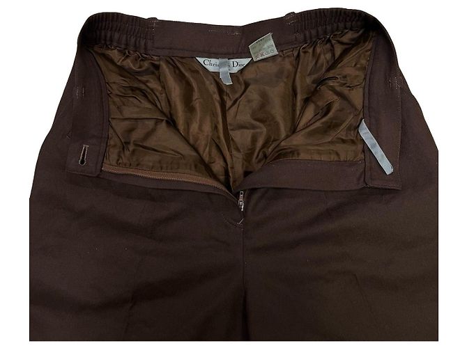Christian Dior Wool Polyester Pants Brown - view 3