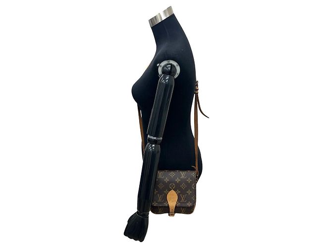 Borsa a tracolla Louis Vuitton Mini Cartouchiere Monogram in pelle Marrone - vista 2