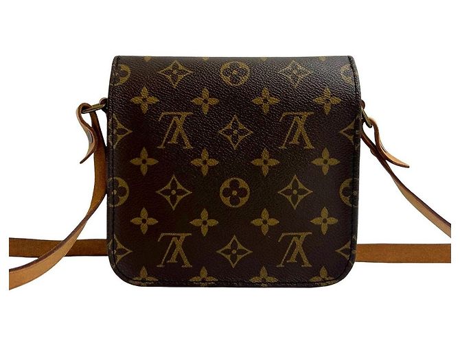 Borsa a tracolla Louis Vuitton Mini Cartouchiere Monogram in pelle Marrone - vista 3