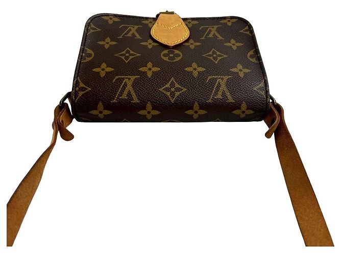 Borsa a tracolla Louis Vuitton Mini Cartouchiere Monogram in pelle Marrone - vista 4