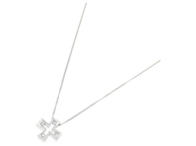 Autre Marque Collana Croce in K14WG e Diamanti Argento - vista 2