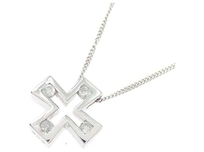 Autre Marque Collana Croce in K14WG e Diamanti Argento - vista 3