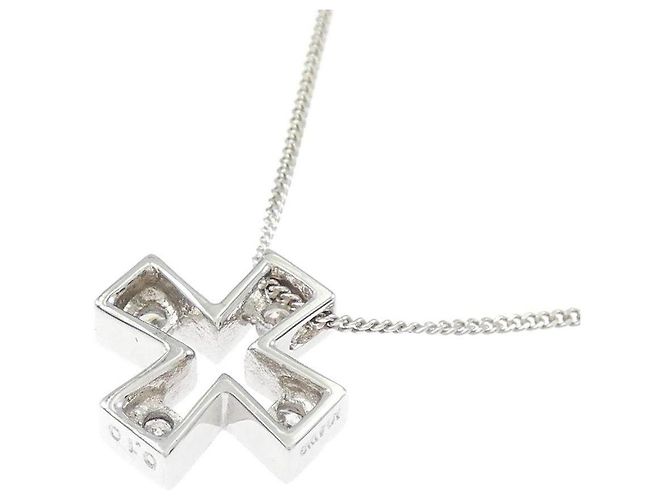 Autre Marque Collana Croce in K14WG e Diamanti Argento - vista 4
