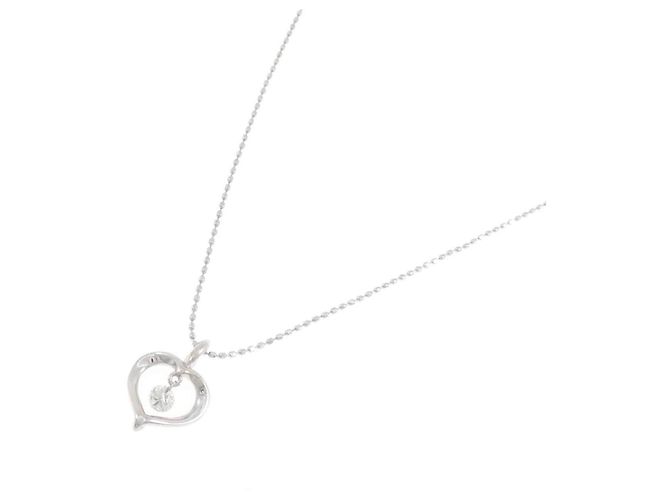 Autre Marque Collana Cuore in Oro Bianco Au750 e Diamanti Argento - vista 2