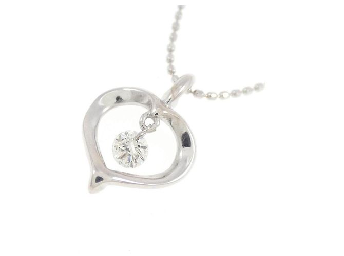Autre Marque Collana Cuore in Oro Bianco Au750 e Diamanti Argento - vista 3