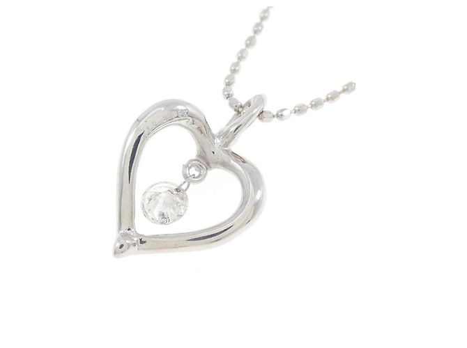 Autre Marque Collana Cuore in Oro Bianco Au750 e Diamanti Argento - vista 4