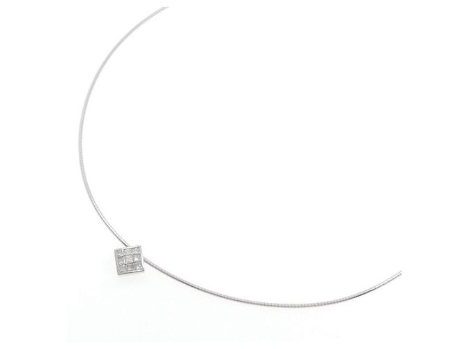 Autre Marque Collana di diamanti PT900 K18WG Argento - vista 2