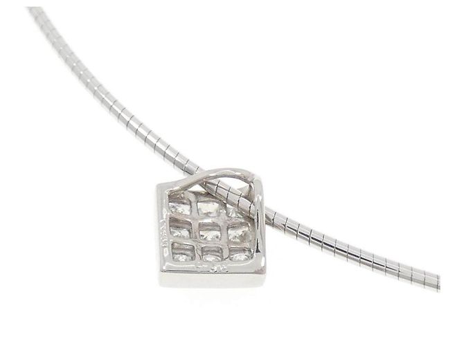 Autre Marque Collana di diamanti PT900 K18WG Argento - vista 4