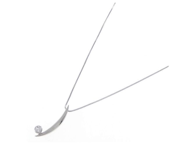 Autre Marque Diamantenhalskette aus PT950 Silber - Ansicht 2