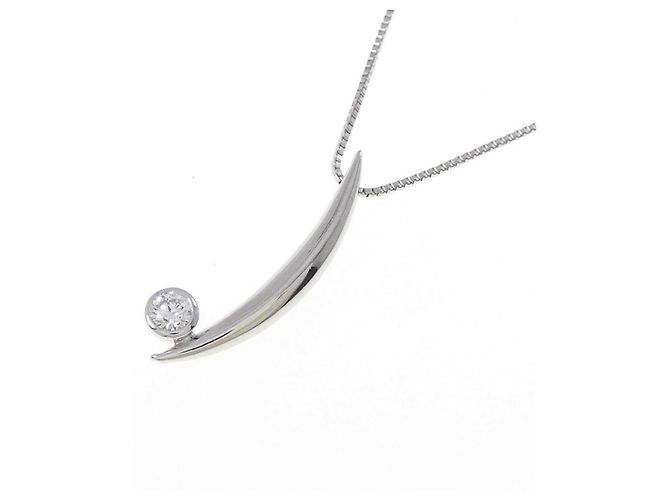 Autre Marque Diamantenhalskette aus PT950 Silber - Ansicht 3