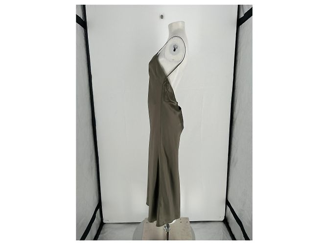 Autre Marque Vestido maxi de seda cáqui HER SENSES Caqui - vista 3