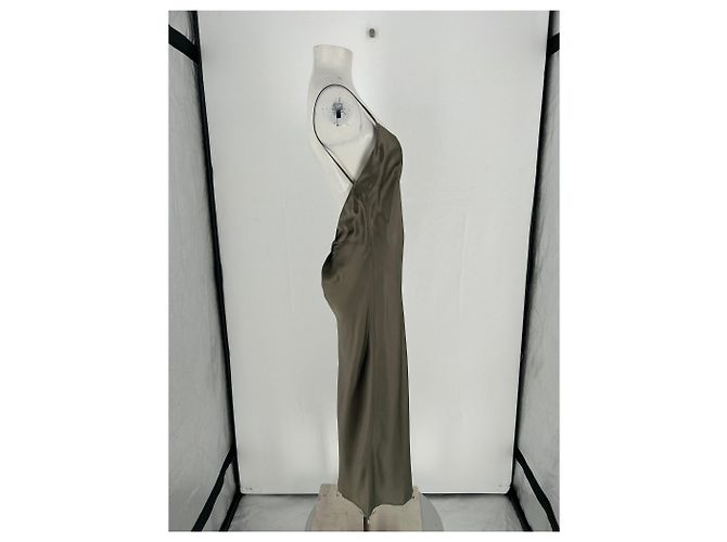 Autre Marque Vestido maxi de seda cáqui HER SENSES Caqui - vista 4