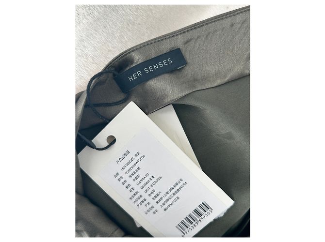 Autre Marque Vestido maxi de seda cáqui HER SENSES Caqui - vista 5