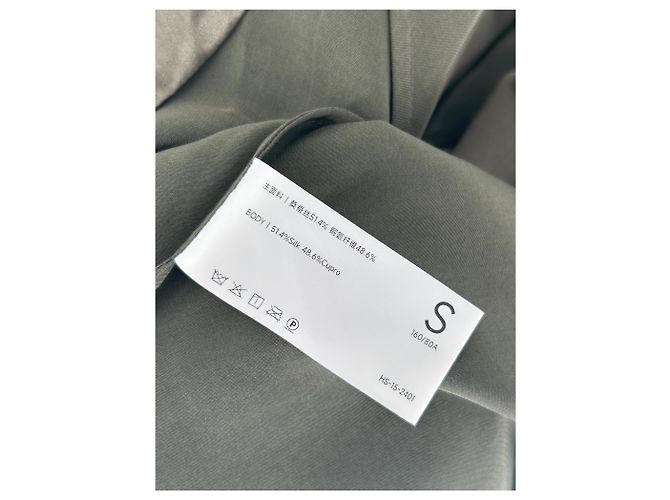 Autre Marque Vestido maxi de seda cáqui HER SENSES Caqui - vista 6