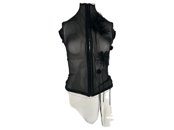 Autre Marque FANCI CLUB Transparentes schwarzes Top - Ansicht 2