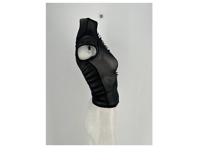 Autre Marque FANCI CLUB Transparentes schwarzes Top - Ansicht 3