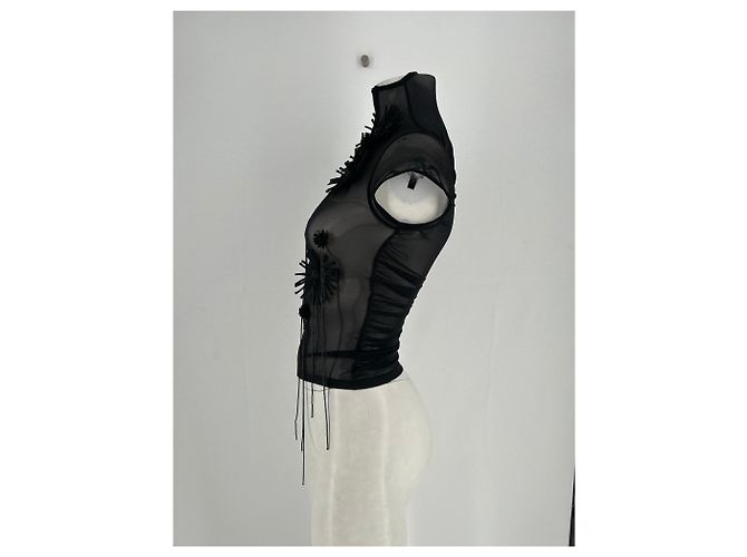 Autre Marque FANCI CLUB Transparentes schwarzes Top - Ansicht 4