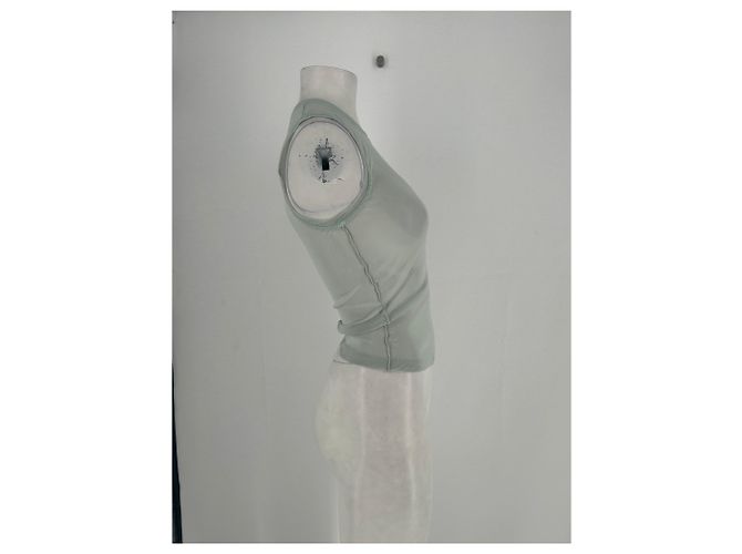 Helmut Lang Camiseta verde transparente sin mangas - vista 3