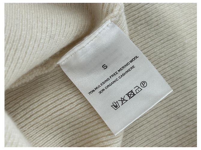 Autre Marque Merinowolle-Top in Ecru Beige - Ansicht 5