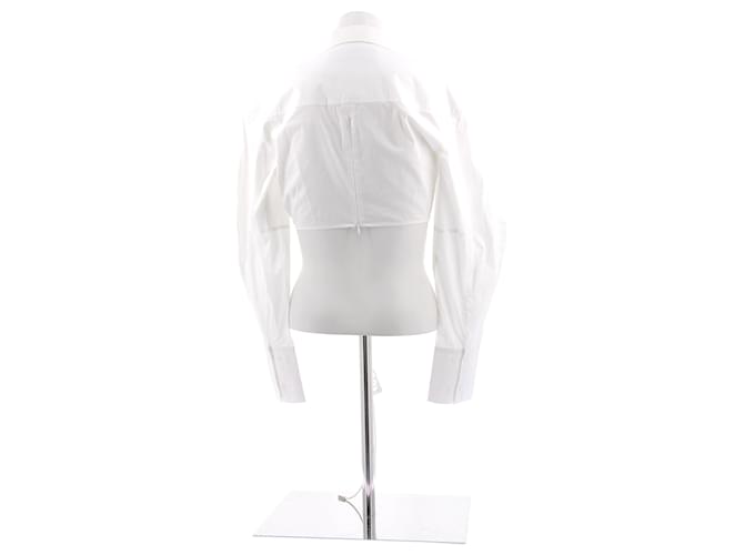 Jacquemus Camicia corta bianca "Le Raphia" Bianco - vista 2