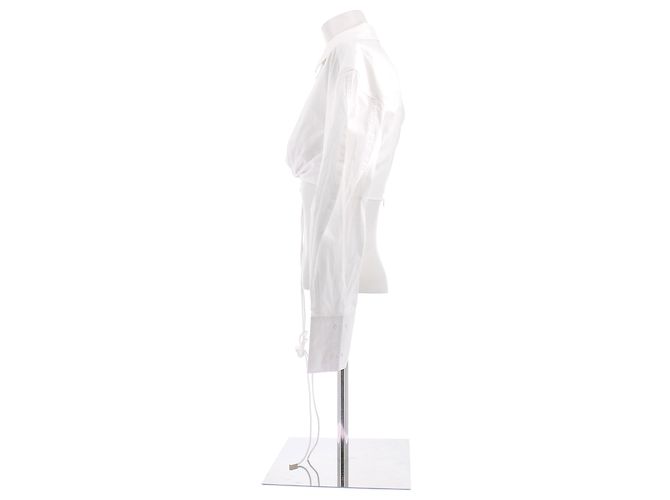 Jacquemus Camicia corta bianca "Le Raphia" Bianco - vista 4