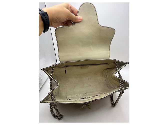 Borsa a tracolla con catena Gucci Emily Marrone Beige - vista 17