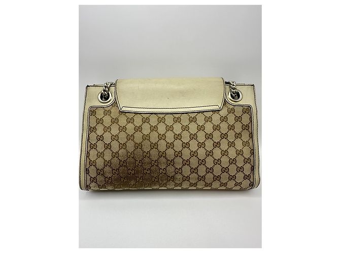 Borsa a tracolla con catena Gucci Emily Marrone Beige - vista 2