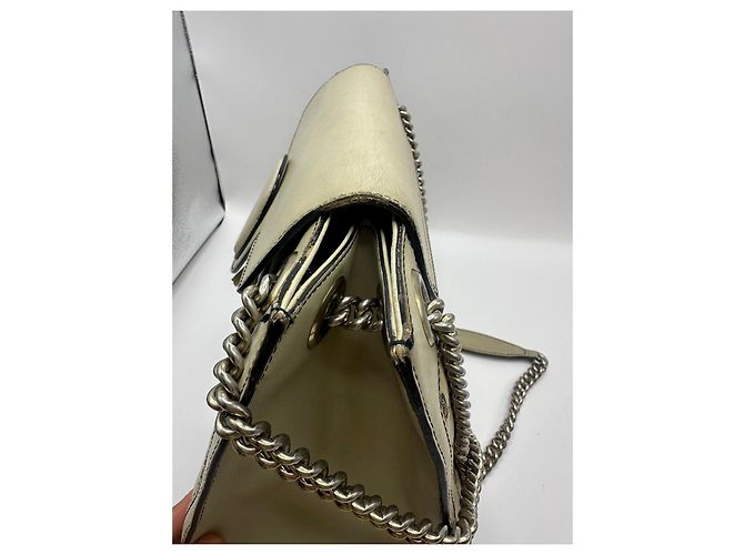 Borsa a tracolla con catena Gucci Emily Marrone Beige - vista 9