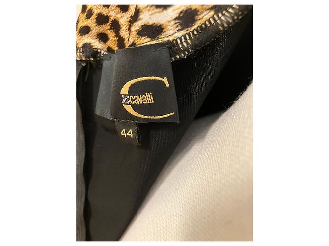 Just Cavalli Enges schwarzes Kleid mit Animal-Print Leopardenprint - Ansicht 5