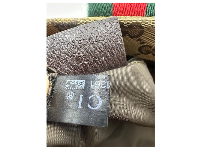 Gucci Monogram Canvas Tote Bag Braun Rot Grün - Ansicht 15