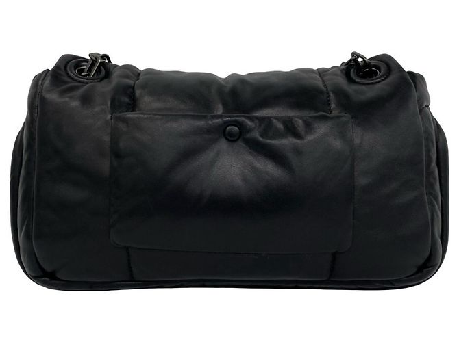 Borsa a catena in pelle Prada Nappa Bomber Logo Nero - vista 3