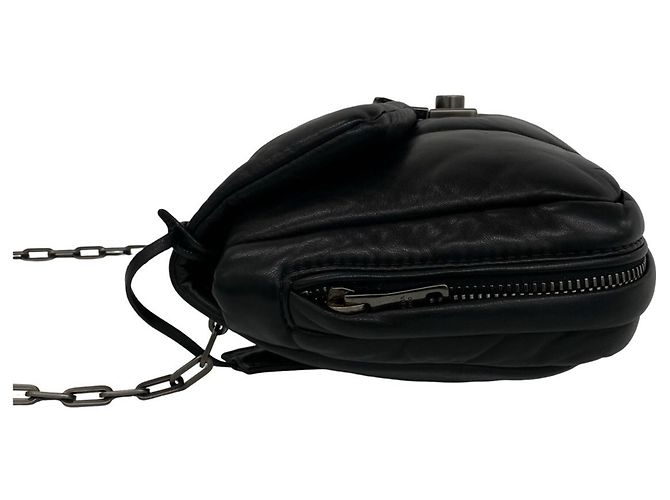Borsa a catena in pelle Prada Nappa Bomber Logo Nero - vista 5