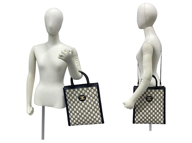 Céline Borsa a tracolla Celine Vertical Cabas Triomphe Nero Crudo - vista 2