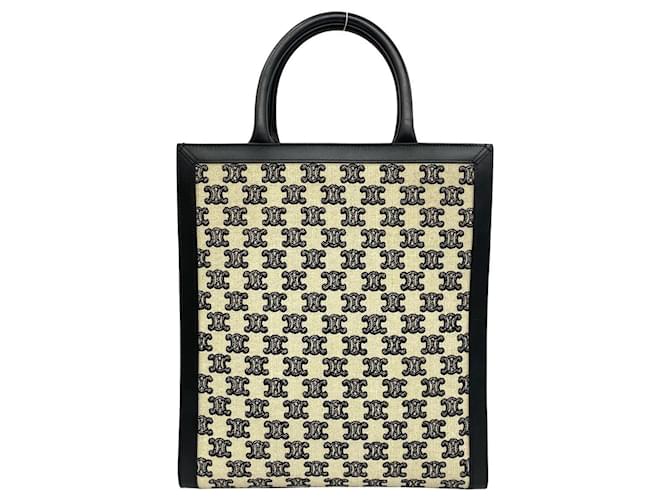 Céline Borsa a tracolla Celine Vertical Cabas Triomphe Nero Crudo - vista 3