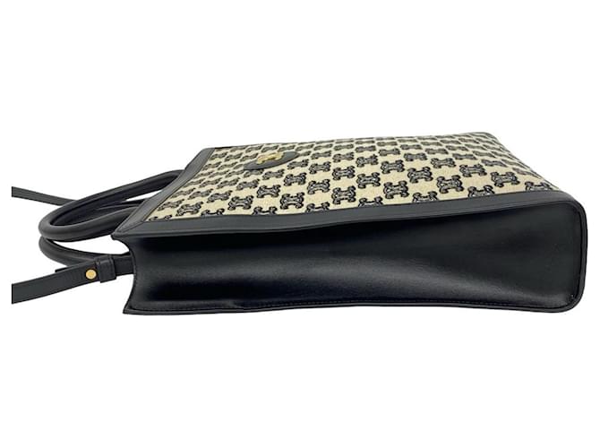 Céline Borsa a tracolla Celine Vertical Cabas Triomphe Nero Crudo - vista 5
