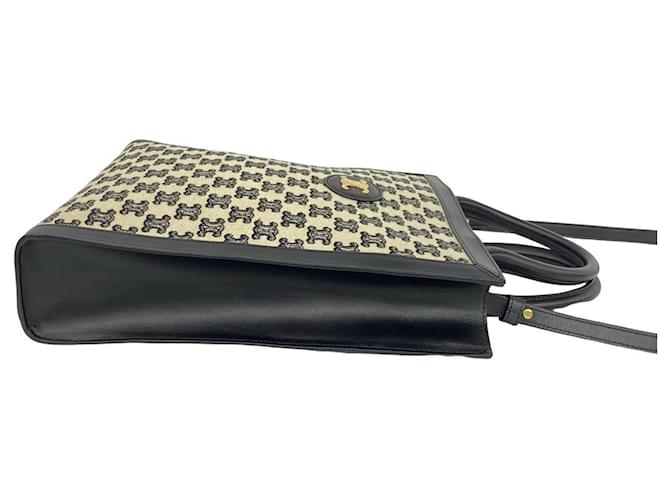Céline Borsa a tracolla Celine Vertical Cabas Triomphe Nero Crudo - vista 6