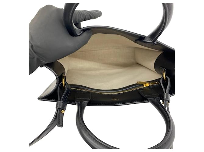 Céline Borsa a tracolla Celine Vertical Cabas Triomphe Nero Crudo - vista 9