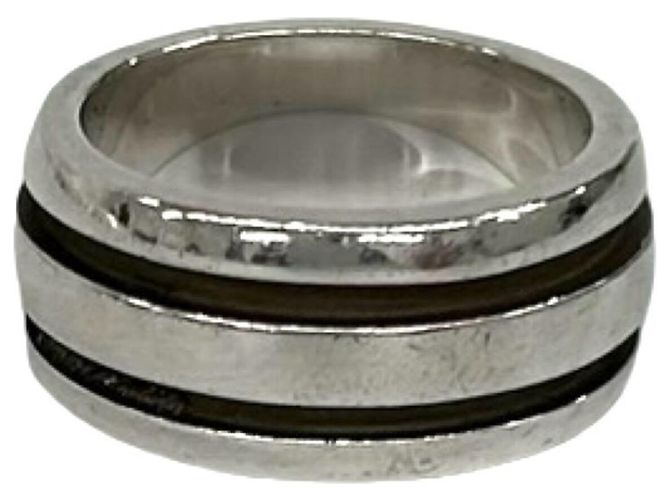 Tiffany & Co. Vintage Grooved Double Line Band Ring Silber - Ansicht 6