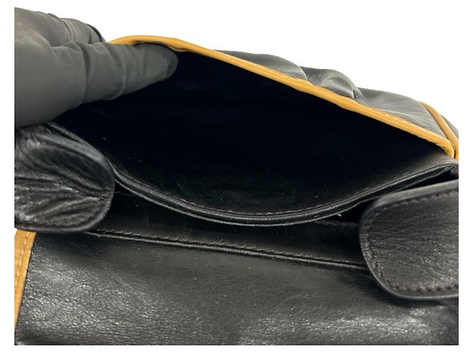 Céline CELINE Mini Schultertasche aus Leder mit Vintage-Logo Braun Schwarz - Ansicht 10