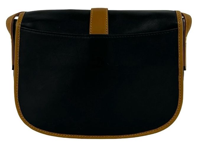 16 Céline Celine Vintage Logo Hardware Leder-Schultertasche Braun Schwarz - Ansicht 3