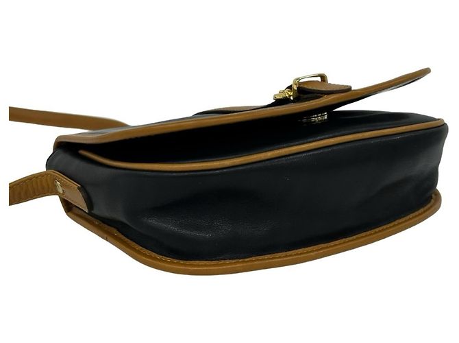 16 Céline Celine Vintage Logo Hardware Leder-Schultertasche Braun Schwarz - Ansicht 7