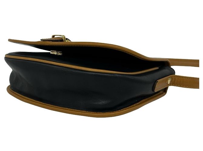 16 Céline Celine Vintage Logo Hardware Leder-Schultertasche Braun Schwarz - Ansicht 8