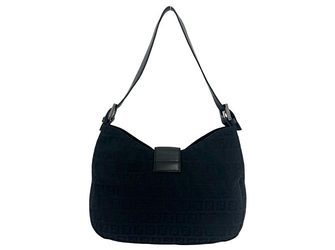 Borsa Fendi Zucchino FF Logo Pattern Nero - vista 3