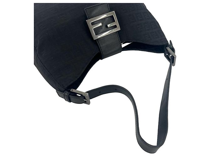 Borsa Fendi Zucchino FF Logo Pattern Nero - vista 4