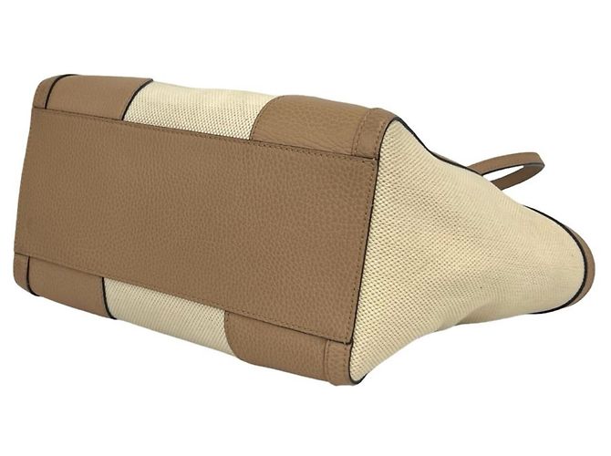 Borsa Tote GUCCI Swing Logo Canvas Leather Marrone Beige - vista 8