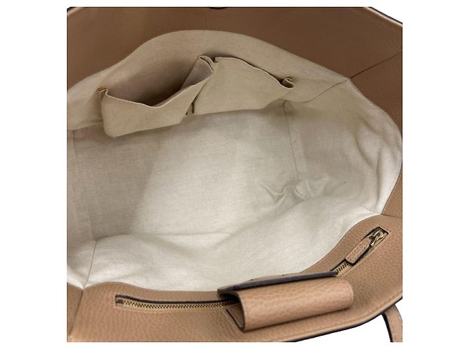 Borsa Tote GUCCI Swing Logo Canvas Leather Marrone Beige - vista 9