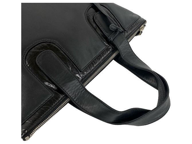 Mini borsa tote Loewe in pelle nappa nera Nero - vista 4