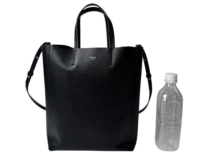 Céline Celine Vertical Cabas Small Borsa Tote 2-Way Nero - vista 10
