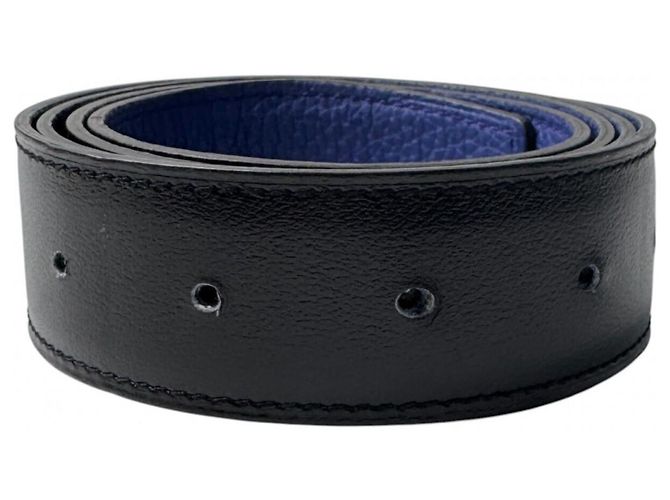 Hermès Cintura reversibile Hermes C Stamp in Nero/Blu - vista 2
