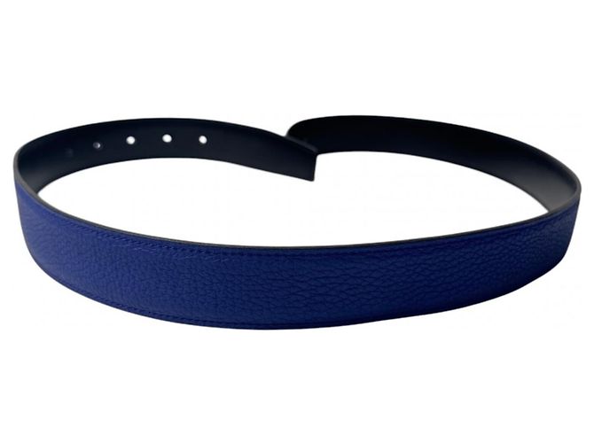 Hermès Cintura reversibile Hermes C Stamp in Nero/Blu - vista 4
